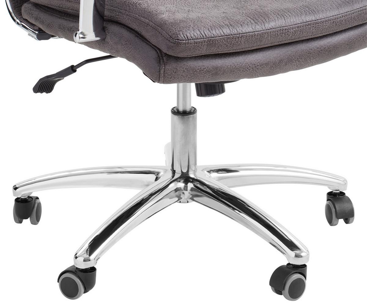 FOTEL SZEFA TOMMASO - antracytowy/kolor chromowy, Konventionell, metal/tkanina (67/107-115/67cm) - Cantus