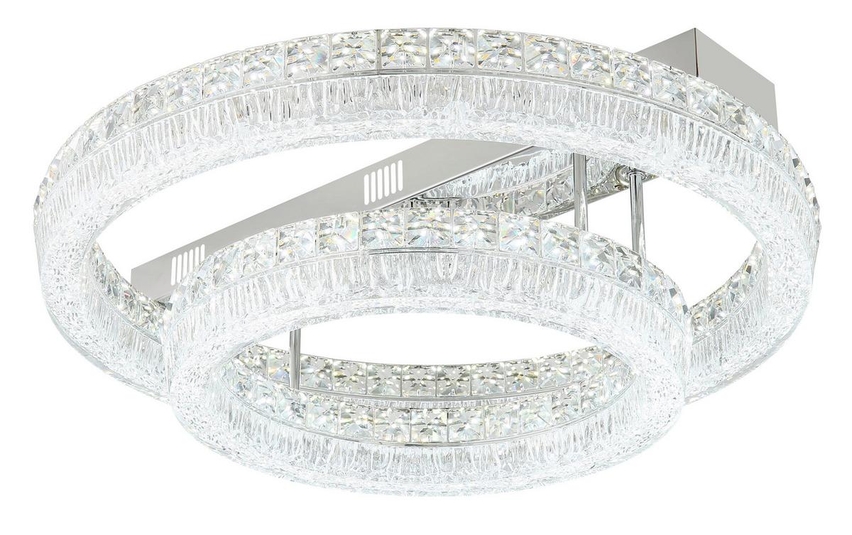 Led Stropna Svjetiljka Laurel - prozirno/boje kroma, Konvencionalno, staklo/metal (60/19,5cm) - Globo