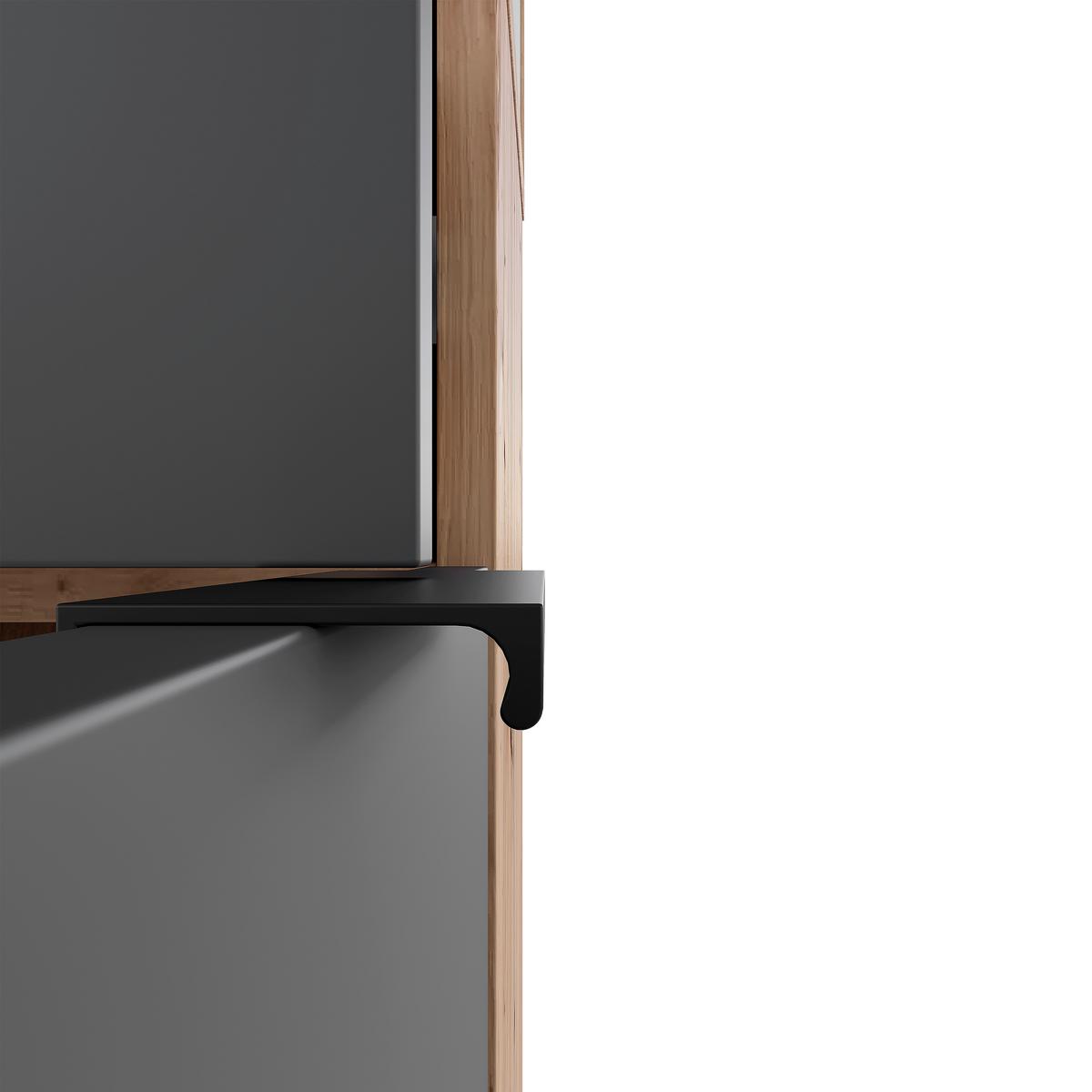 PRZEDPOKÓJ NORDIC - kolor grafitowy/dąb artisan, Design, materiał drewnopochodny/szkło (100/202/40cm) - home24