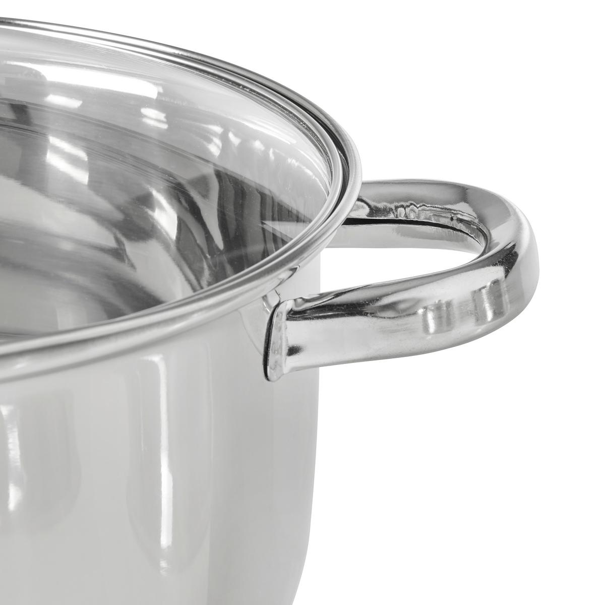ZESTAW GARNKÓW OLAV - kolor stalowy/przejrzysty, Basics, metal/szkło - Homeware Profession.