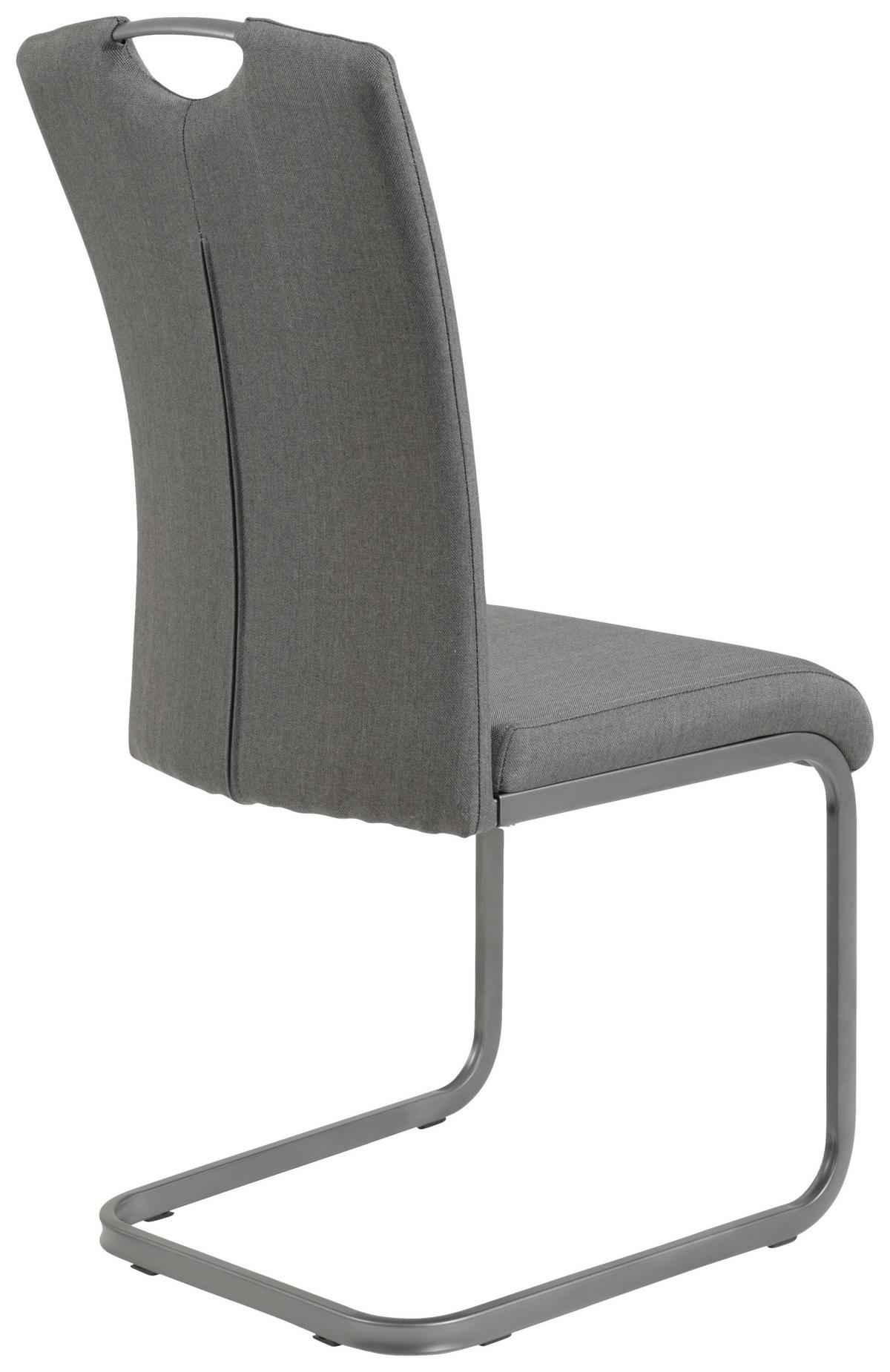 Schwingstuhl Amber Grau 2er-Set - Anthrazit/Grau, MODERN, Textil/Metall (43/98/56cm) - MID.YOU