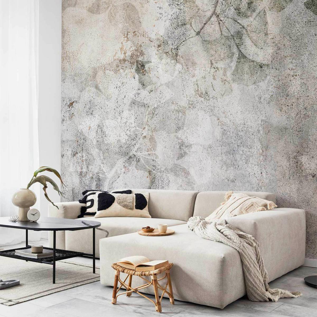 Fototapeta Jurassic Ginkgo, 200x140cm - svetlo siva/olivno zelena , Trendi, tekstil (200/140cm) - artgeist