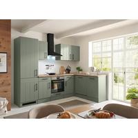 Küchenleerblock Anton o. Geräte Wildeiche/Schilfgrün - Schilfgrün/Wildeiche, Trend, Holzwerkstoff/Metall (280/172cm) - Respekta