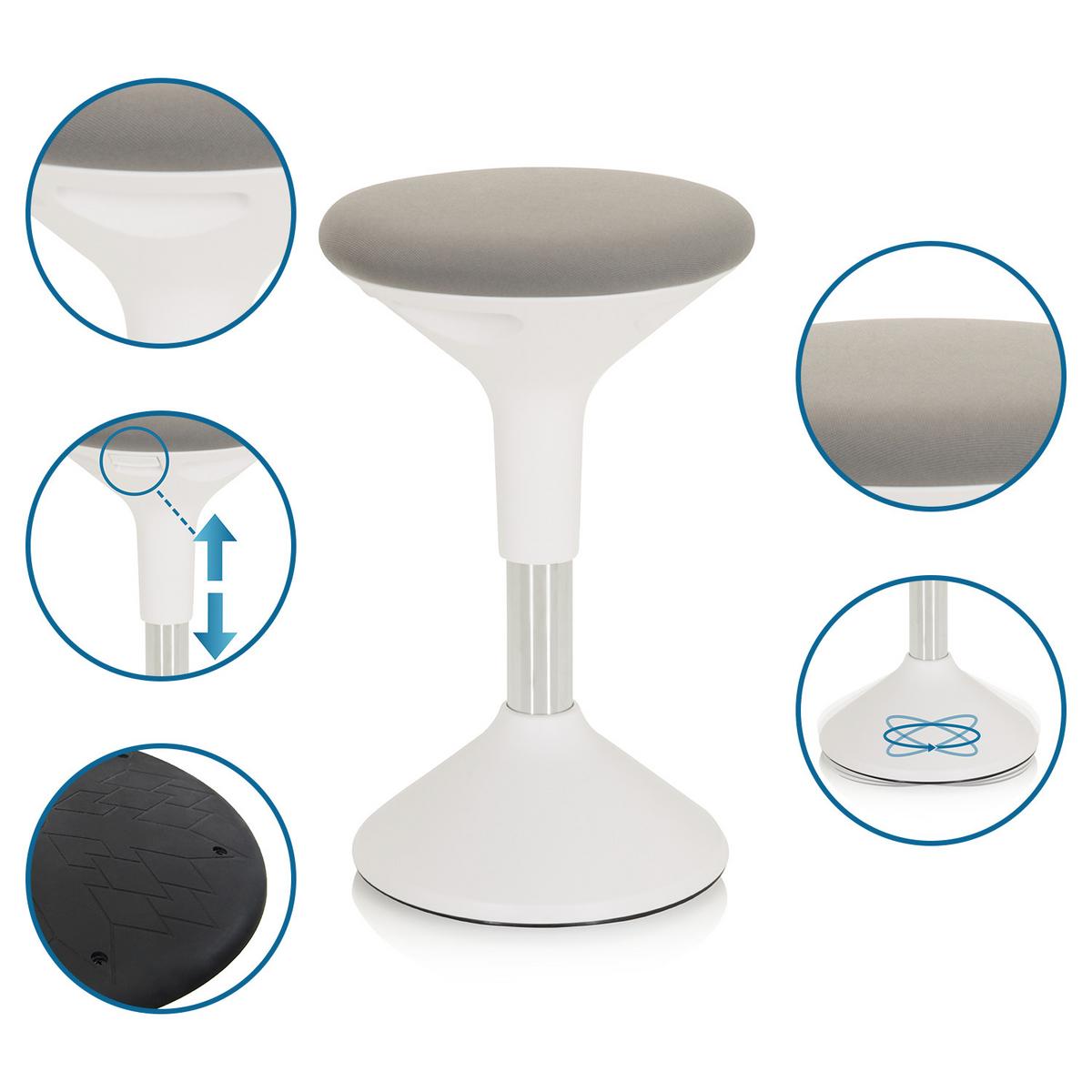Pisarniški Stolček Balance Sit Ii W, Bela, Siva - siva/bela, Moderno, umetna masa/tekstil (28/43/28cm) - MID.YOU