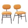 Stuhl-Set Pino Orange Mikrofaser - Schwarz/Orange, MODERN, Holz/Textil (46/80/55cm) - Bessagi Home