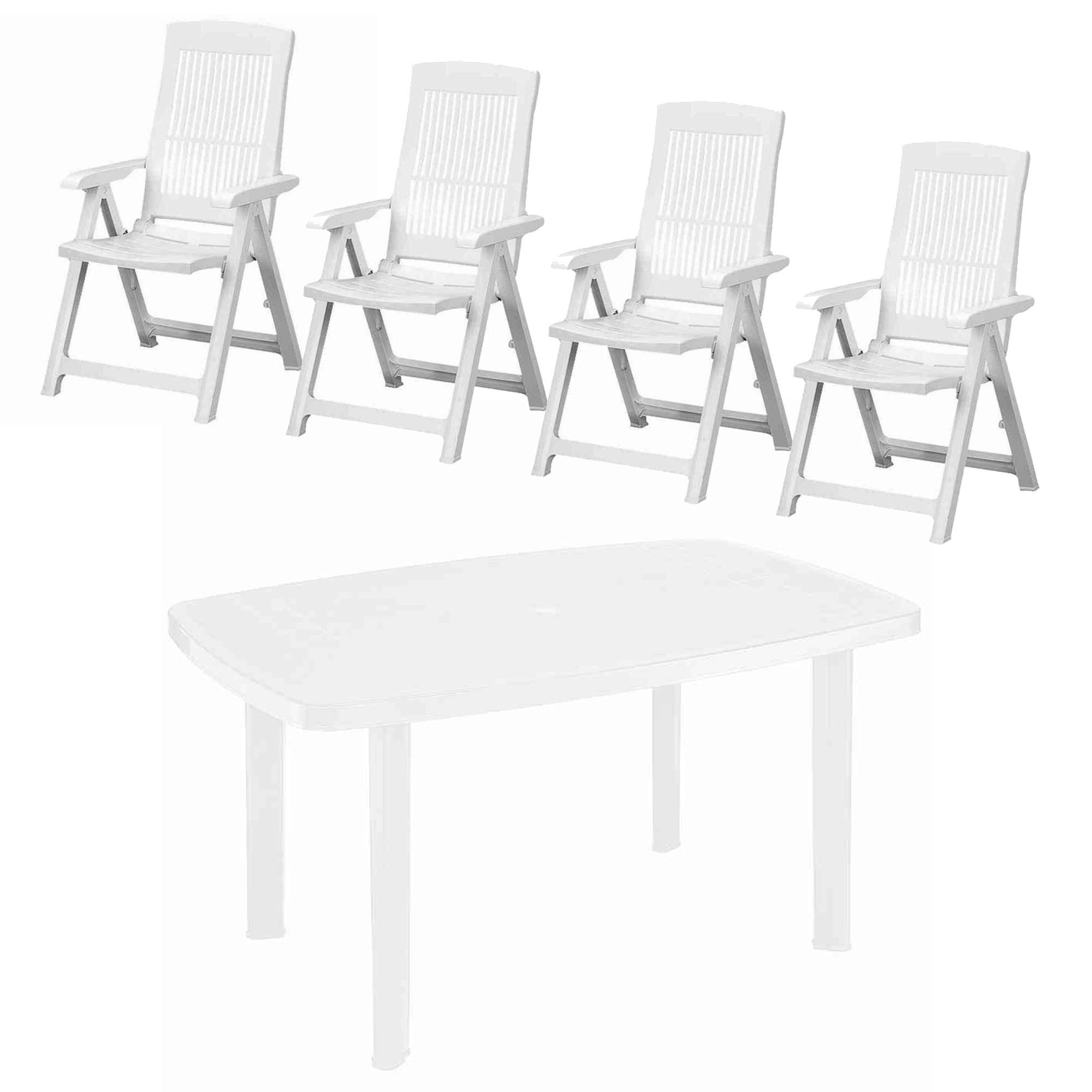 Siena Garden Gartenset 5-teilig Weiß - Weiß, KONVENTIONELL, Kunststoff - Siena Garden