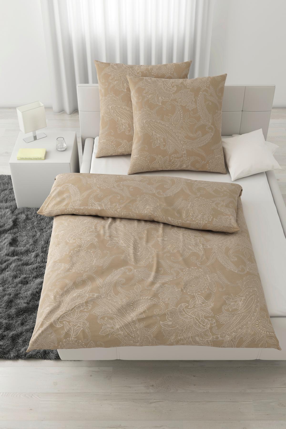 Bettwäsche Amal XXL Beige ca. 200x200cm - Beige, ROMANTIK / LANDHAUS, Textil (200/200cm) - Modern Living