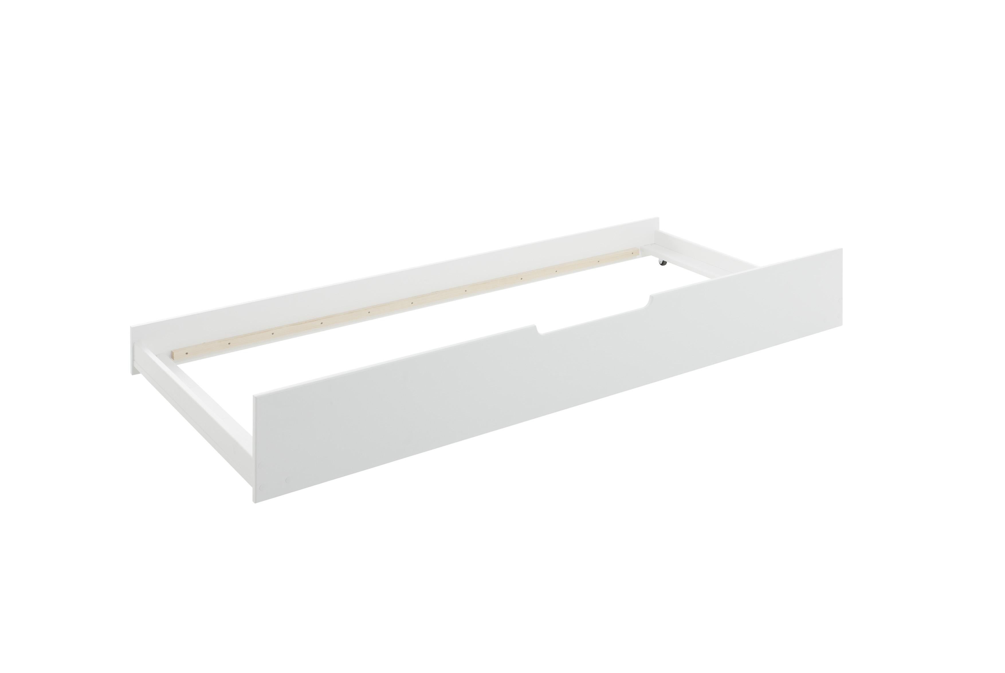 Bettschubkasten in Weiss 'Karlson' - Weiß, MODERN, Holz/Kunststoff (198/26/94cm) - Livetastic