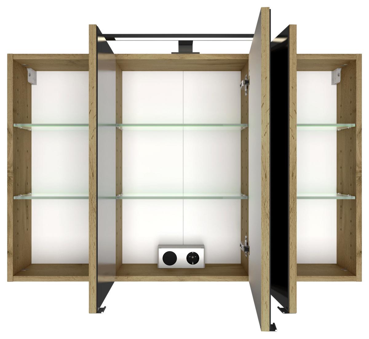 Badezimmer Manchester ca. 130 cm Eiche Wotan - Eichefarben/Weiß, MODERN, Holzwerkstoff/Stein (130cm) - Held