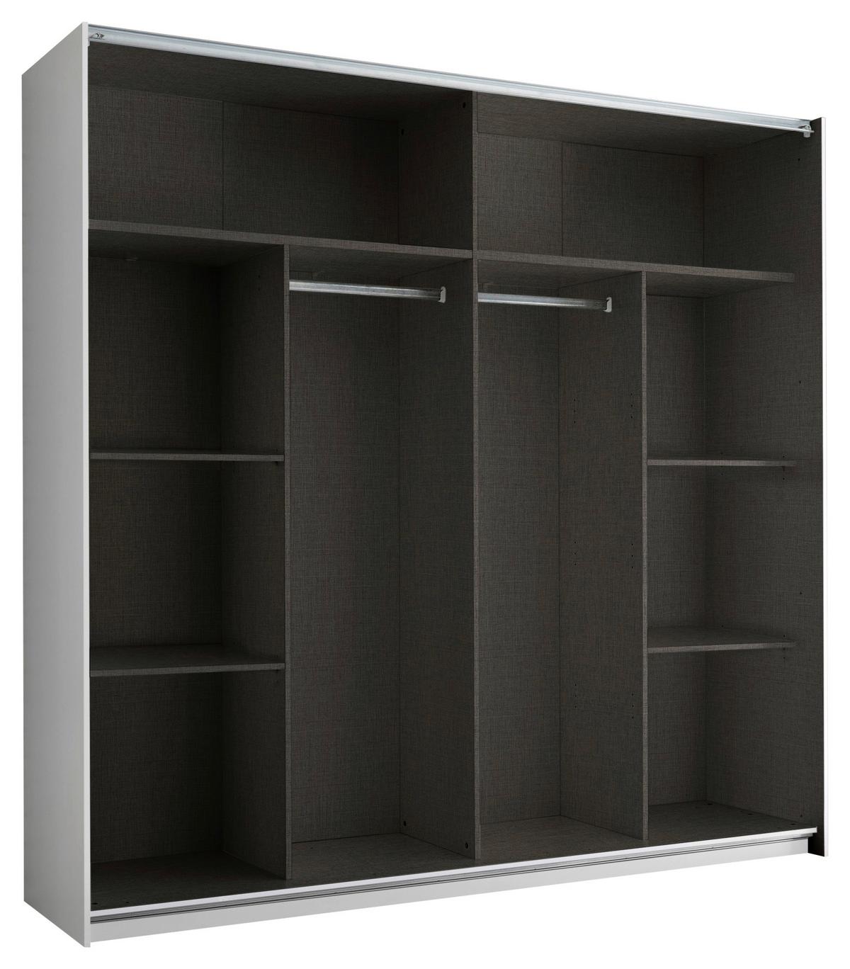 Schwebetürenschrank Noemi Weiß - Schwarz/Weiß, KONVENTIONELL, Glas/Holzwerkstoff (215/210/60cm) - Mömax
