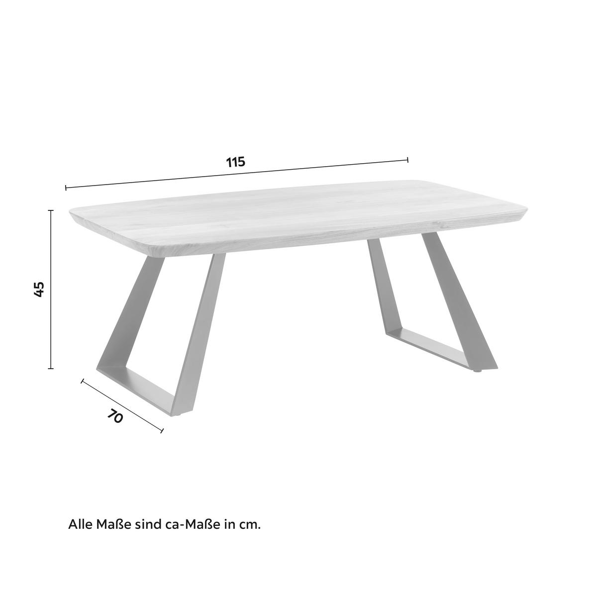 STOLIK KAWOWY BURGSINN - kolor akacjowy/czarny, Natur, metal/drewno (115/70/45cm) - Livetastic