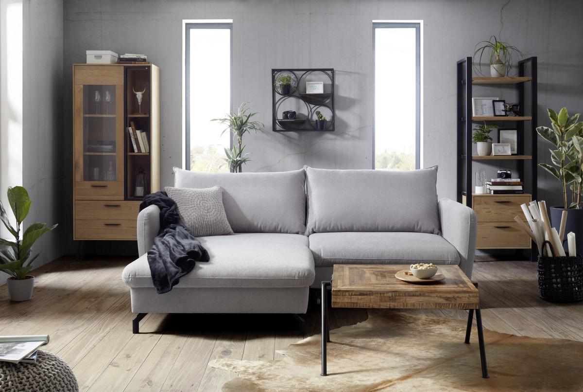 Falipolc 2 Kaspóval Loreen - fekete, Lifestyle, faalapú anyag/fém (60/60/13cm) - Mömax