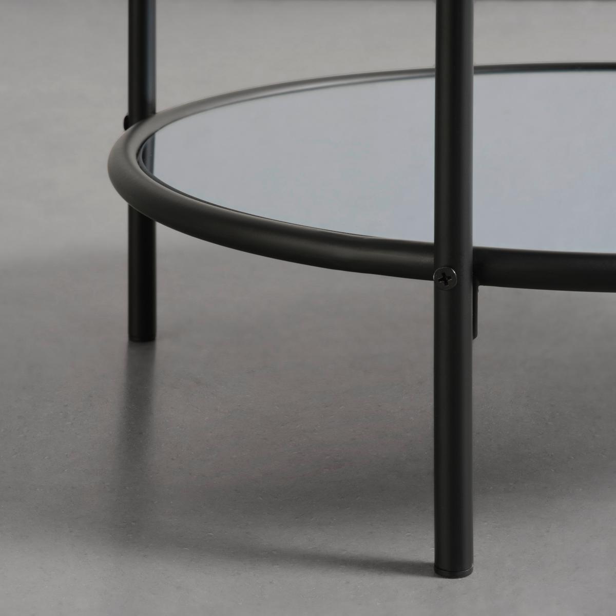 Masă auxiliară NOBILE - negru, Modern, sticlă/metal (42/42/80cm) - Premium Living