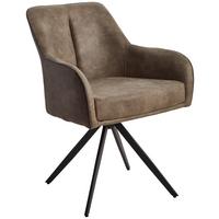 KRZESŁO Z PODŁOKIETNIKAMI ZWEI - czarny/brązowy, Modern, metal/drewno (62/83/62cm) - Livetastic