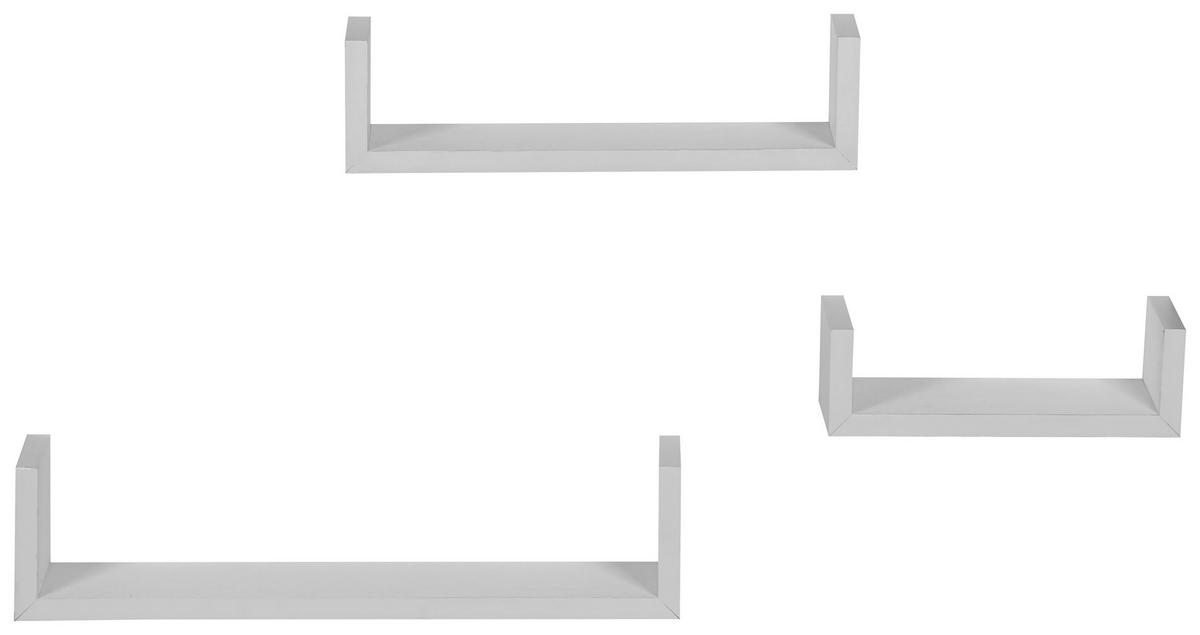 Wandboardset U-Bord in Weiss 3-teilig - Weiss, Konventionell, Holzwerkstoff (42-32-22/9,5/10-8,5-7cm) - Mömax