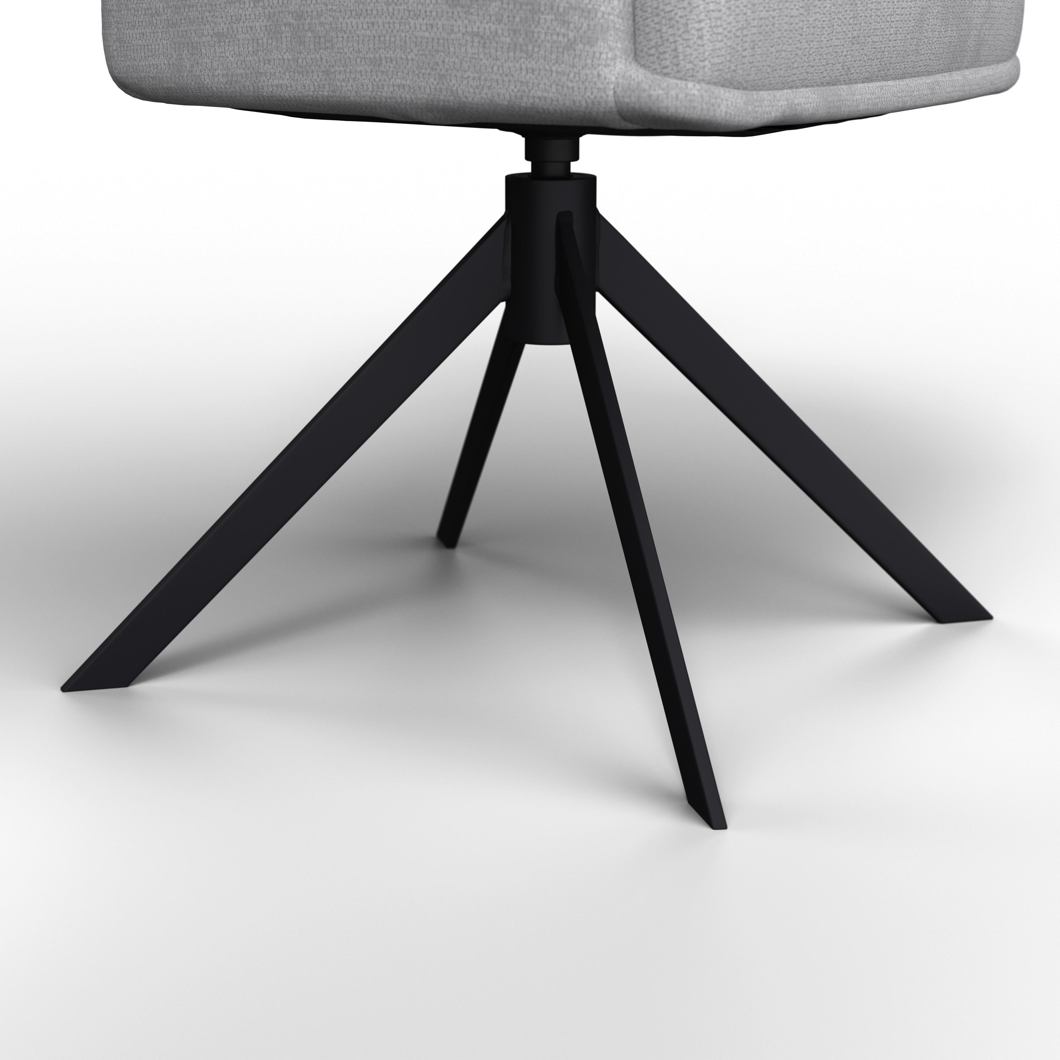 STOL MED ARMSTÖD MARIETTA - ljusgrå/svart, Modern, metall/trä (66/90/60cm) - Bessagi Home