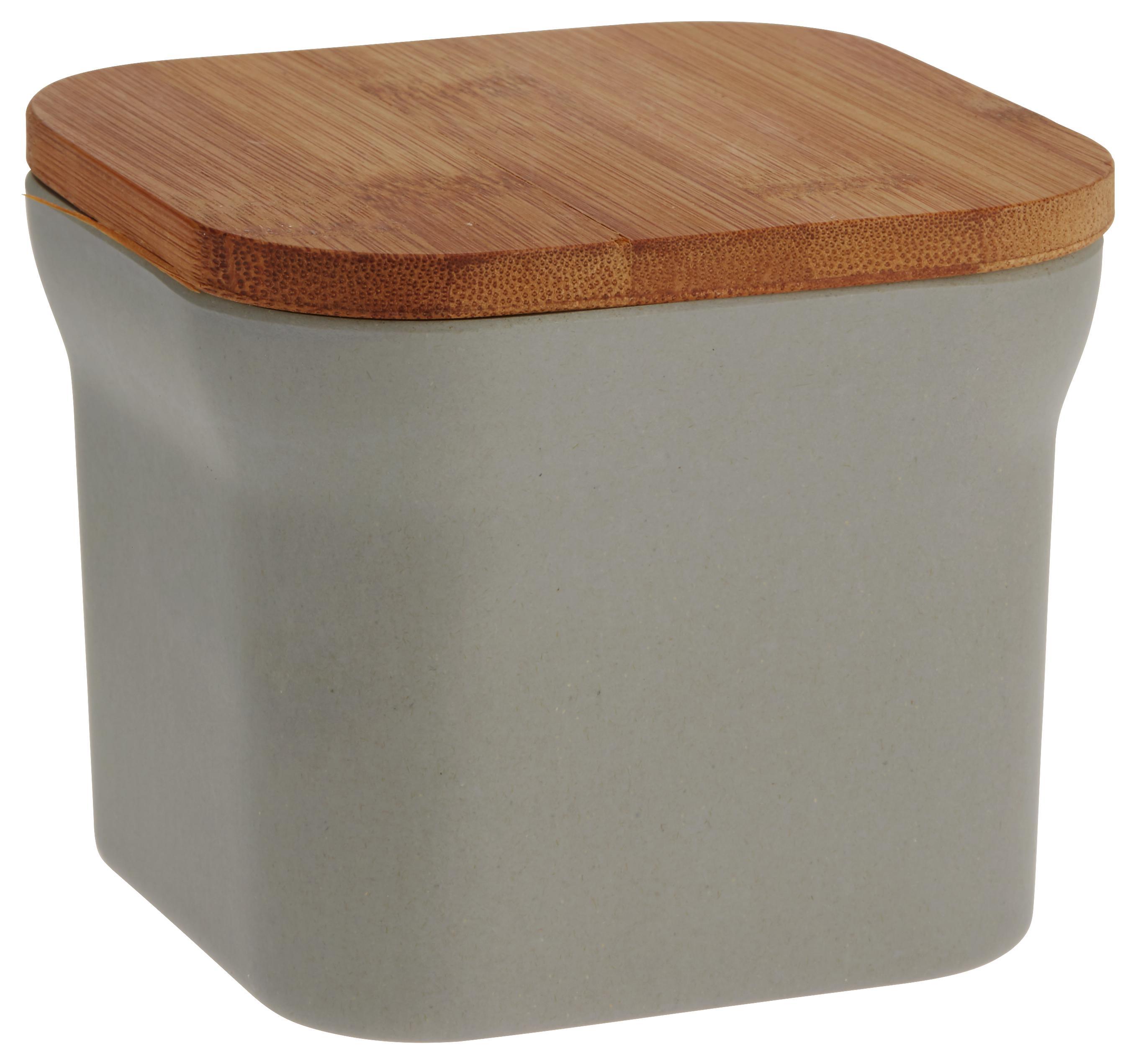 Aufbewahrungsdose Solveig in Grau ca. 200ml - Naturfarben/Grau, MODERN, Holz/Holzwerkstoff (11,6/11,6/9,6cm) - Premium Living