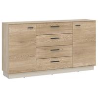 Comodă cu uși LAGOON - cașmir/culoare lemn stejar, Modern, material pe bază de lemn (155/87,6/40cm) - Modern Living