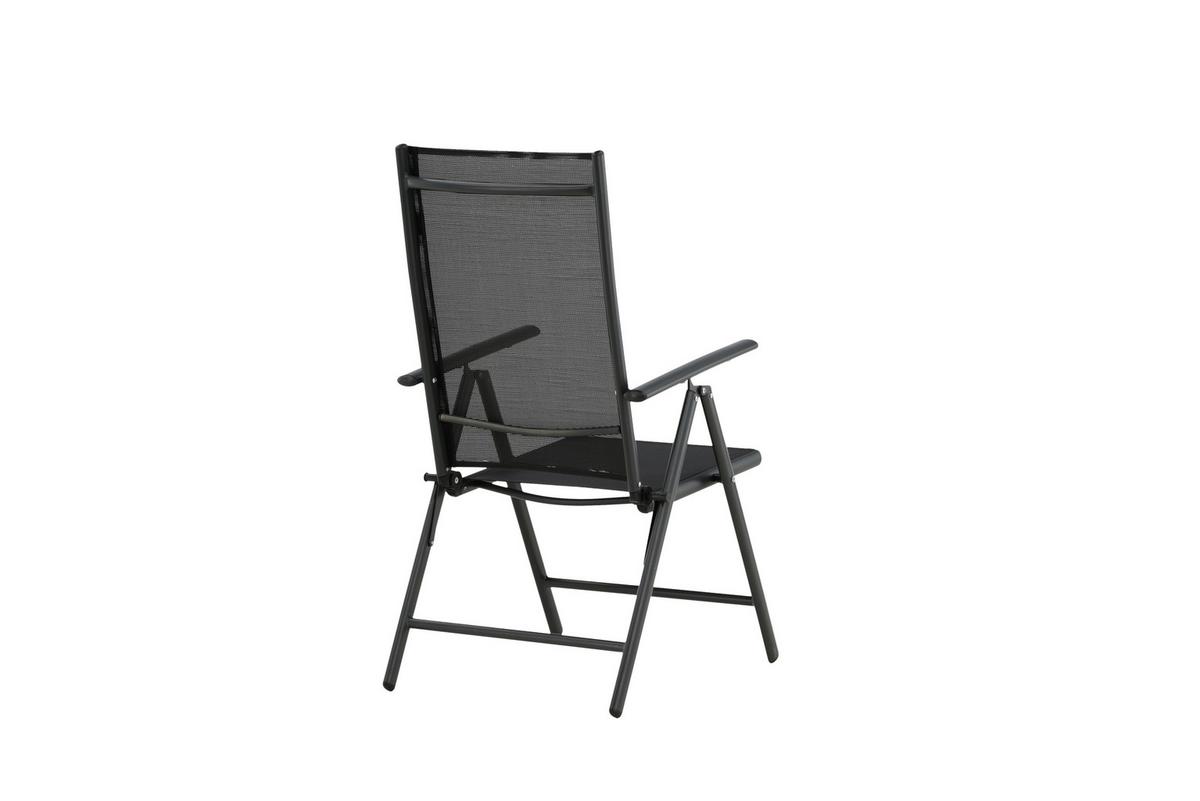 Gartenstuhl 2er-Set Break ca. 55x108 cm Schwarz - Schwarz, KONVENTIONELL, Kunststoff/Textil (55/108/62cm) - Gardenson