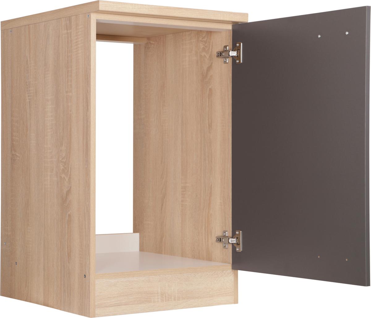 Spodnja Omarica Za Korito Merle, Barva Hrasta, Siva - srebrne barve/siva, Basics, kovina/leseni material (50/84,8/60cm) - Respekta