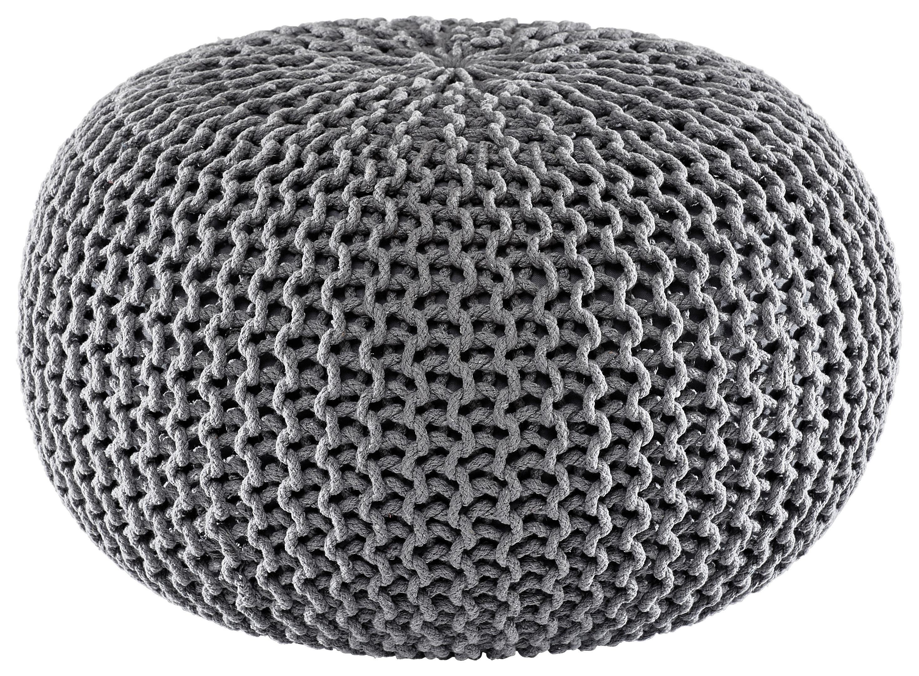 PUF BERGEN - szary, Trend, tkanina (55/55/35cm) - Linea Natura