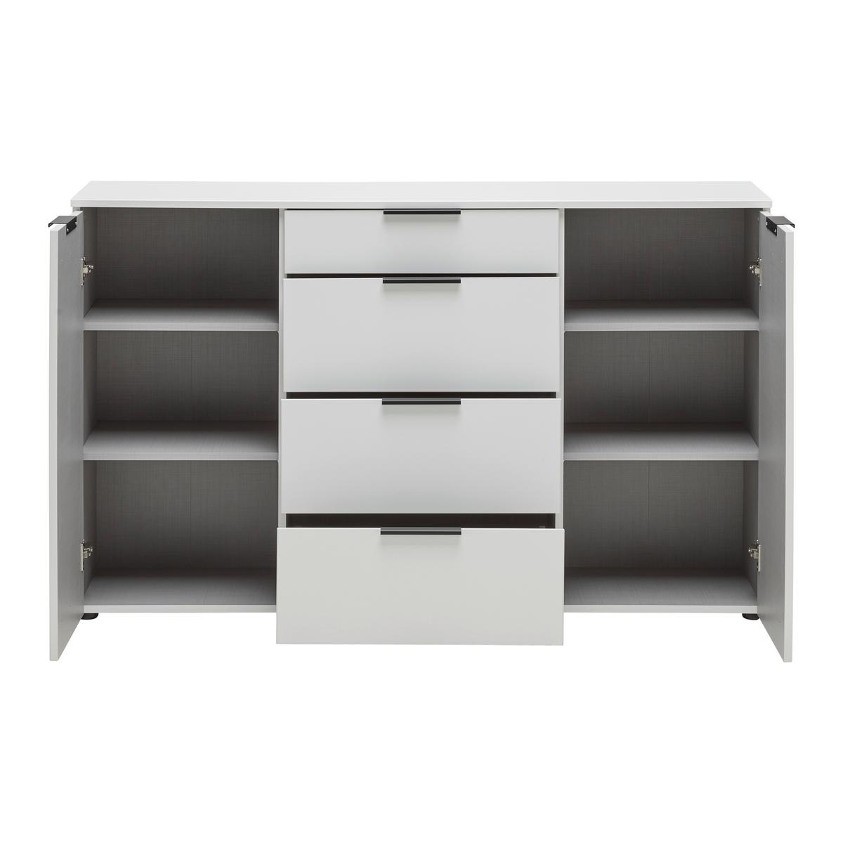 Kommode Level 36 Black A Weiß - Schwarz/Weiß, KONVENTIONELL, Holzwerkstoff/Kunststoff (135/84/41cm) - Premium Living
