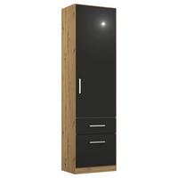 Omara Berlin, Barva Hrasta, Črna - barve kroma/siva, Moderno, umetna masa/leseni material (47/210/54cm) - Rauch Möbel