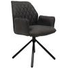 Armlehnstuhl Donny ca. 58x92 cm Anthrazit - Dunkelgrau/Anthrazit, LIFESTYLE, Textil/Metall (58/92/52cm) - MID.YOU