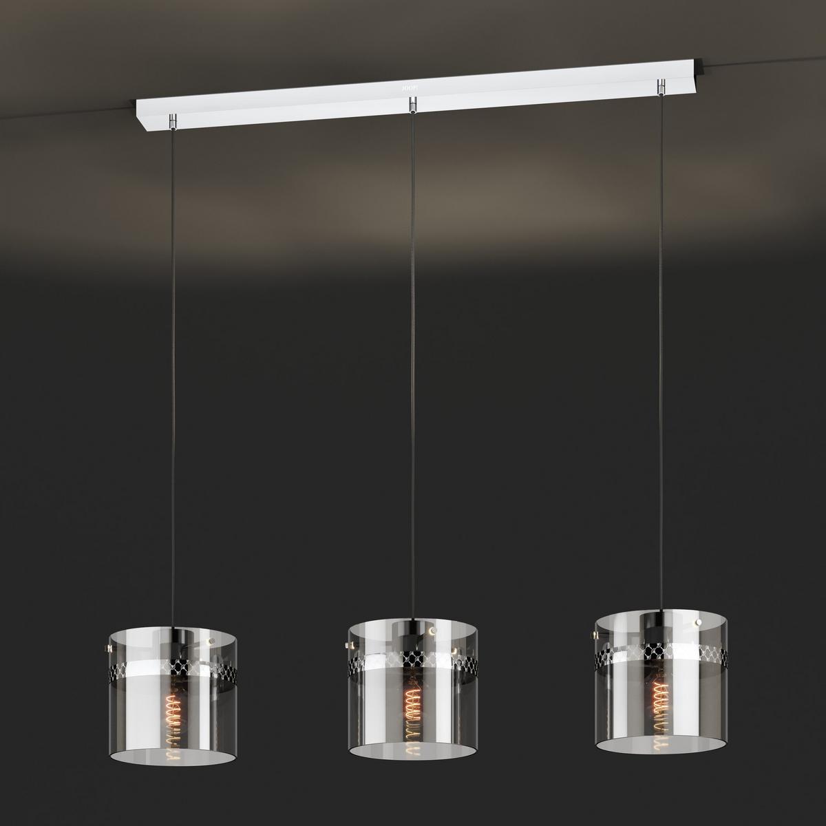 LAMPA WISZĄCA 34204* ROUND LIGHTS  JOOP! - czarny/przezroczysty, Design, metal/szkło (103,5/21,5/110cm) - Joop!