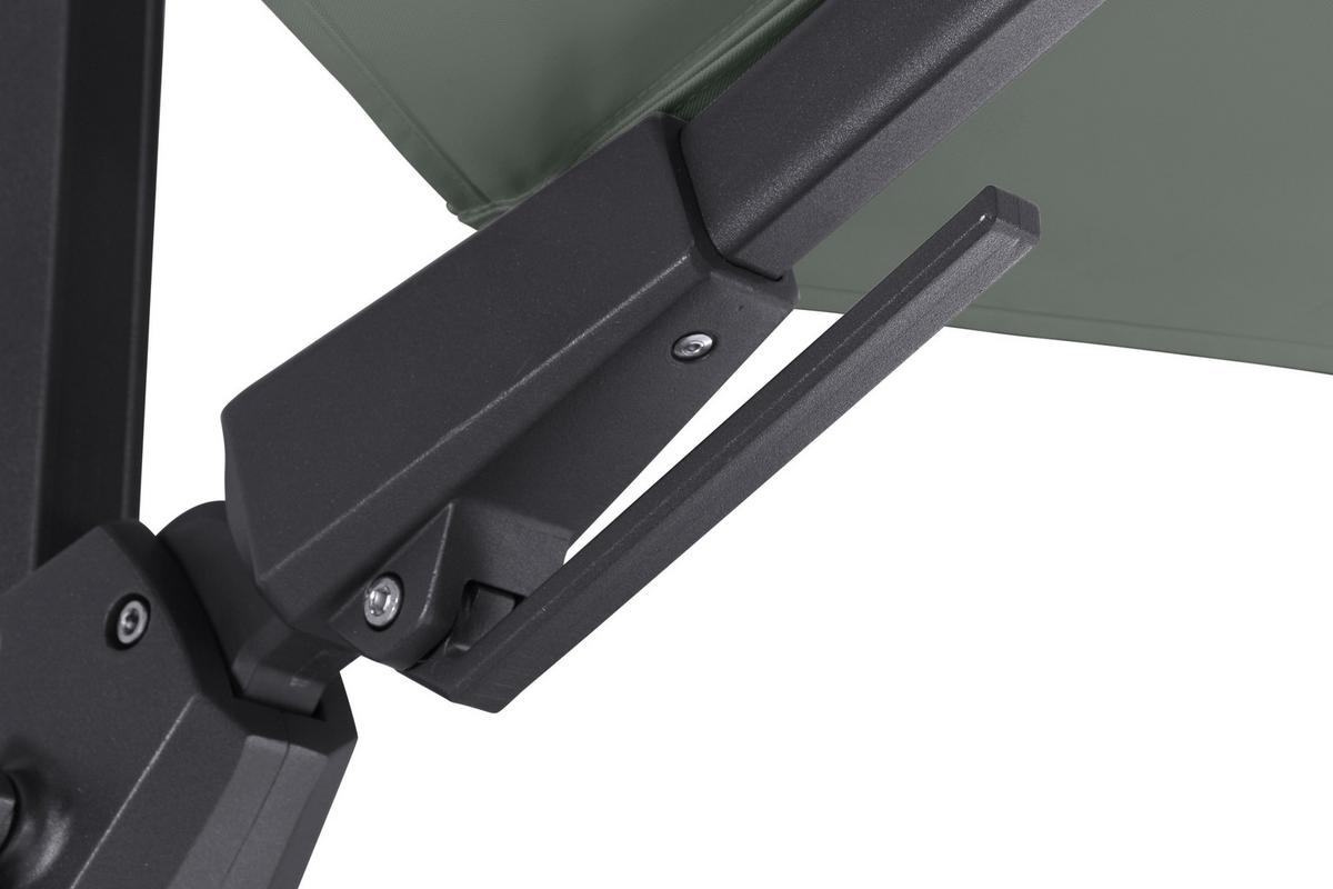 Ampelschirm Sunset N+ Ø 350 H: 252 cm Anthrazit/Olivgrün - Anthrazit/Olivgrün, KONVENTIONELL, Textil/Metall (350/350cm) - Siena Garden