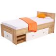 Postelja Auzrro - bela/hrast sonoma, Moderno, leseni material (204/75/95cm) - Mömax modern living Postelja Auzrro - bela/hrast sonoma, Moderno, leseni material (204/75/95cm) - Mömax modern living