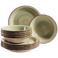 Tafelservice Lumaca aus Steingut, 12-teilig - Grün, Basics, Keramik - Mäser