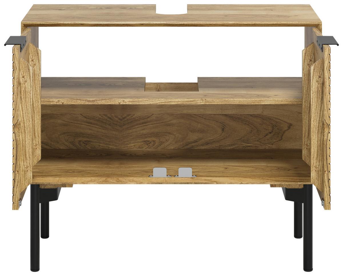 SZAFKA POD UMYWALKĘ FRAME - kolor naturalny/czarny, Natur, metal/drewno (80/66/42cm) - Livetastic