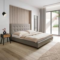 Kárpitozott Ágykeret Frederico - világosszürke, Modern, faalapú anyag/textil (180/200cm) - Bessagi Home