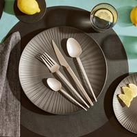 Besteckset Titan Edelstahlfarben 16-teilig - Edelstahlfarben, MODERN, Metall - Modern Living