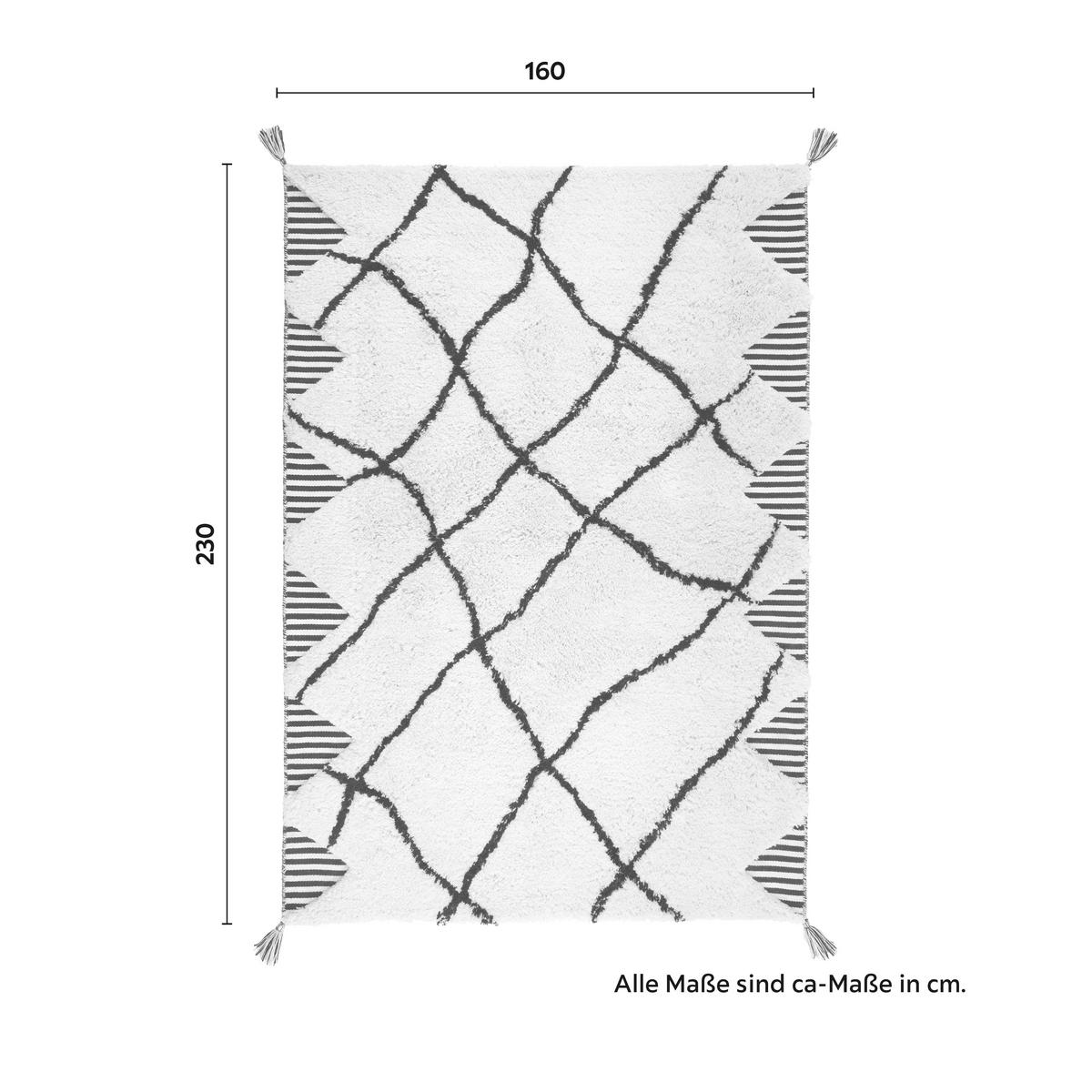 Szőtt Szőnyeg Eliano - bézs/fekete, Modern, textil (160/230cm) - Bessagi Home