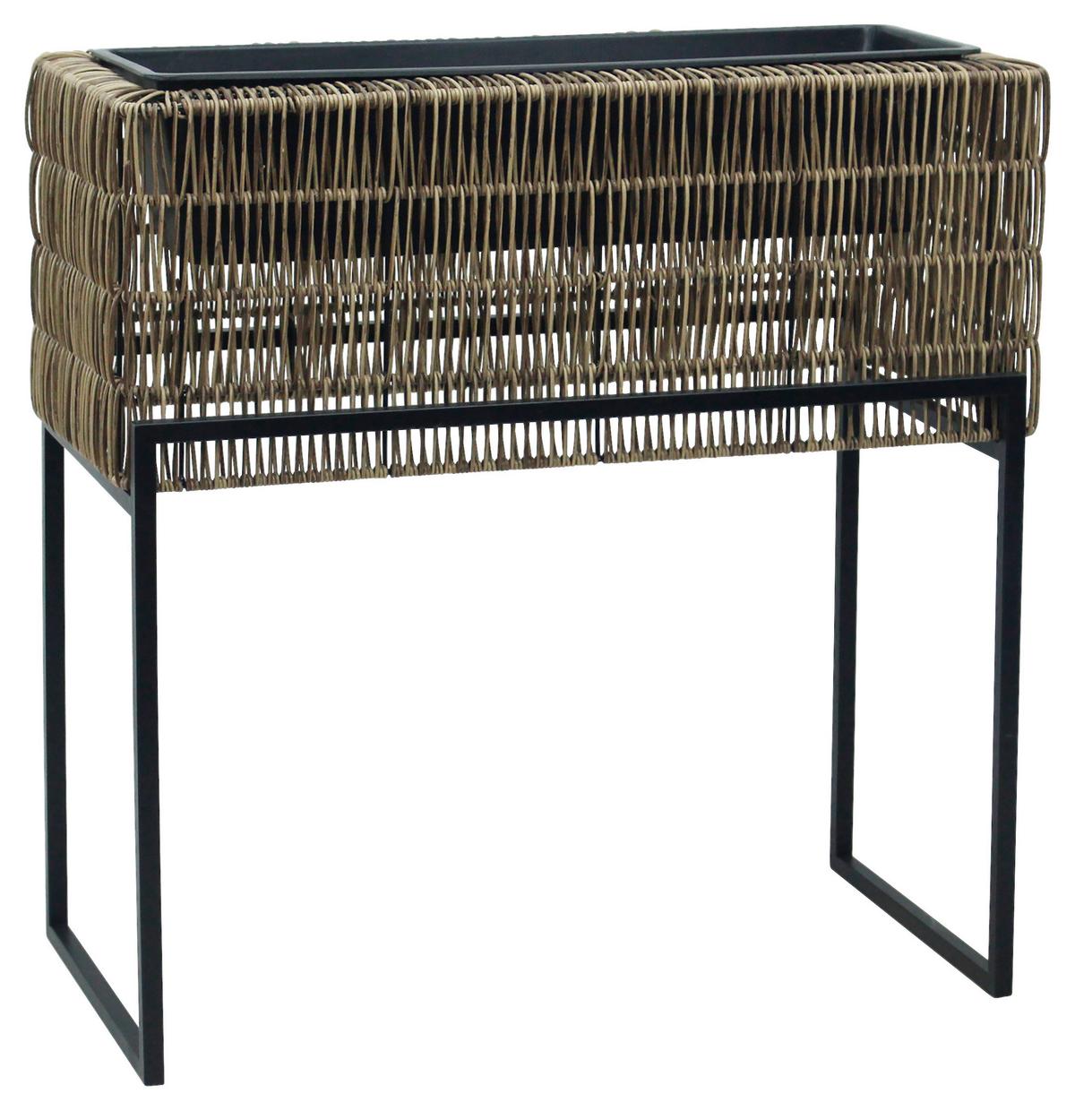 Übertopf-Set Fauna Braun/Schwarz, 2er Set - Schwarz/Braun, Kunststoff/Metall - Mömax