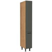 Apothekerschrank Easytouch Grün - Eichefarben/Schwarz, MODERN, Holzwerkstoff/Metall (30/216,6/58cm) - Nobilia