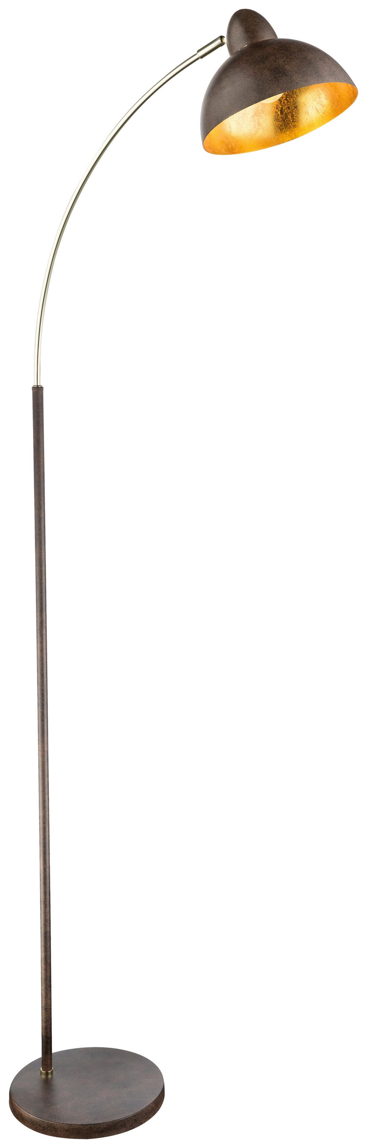 BOGENLEUCHTE GILDO - Rostfarben/Goldfarben, Trend, Metall (50/23/155cm) - Globo