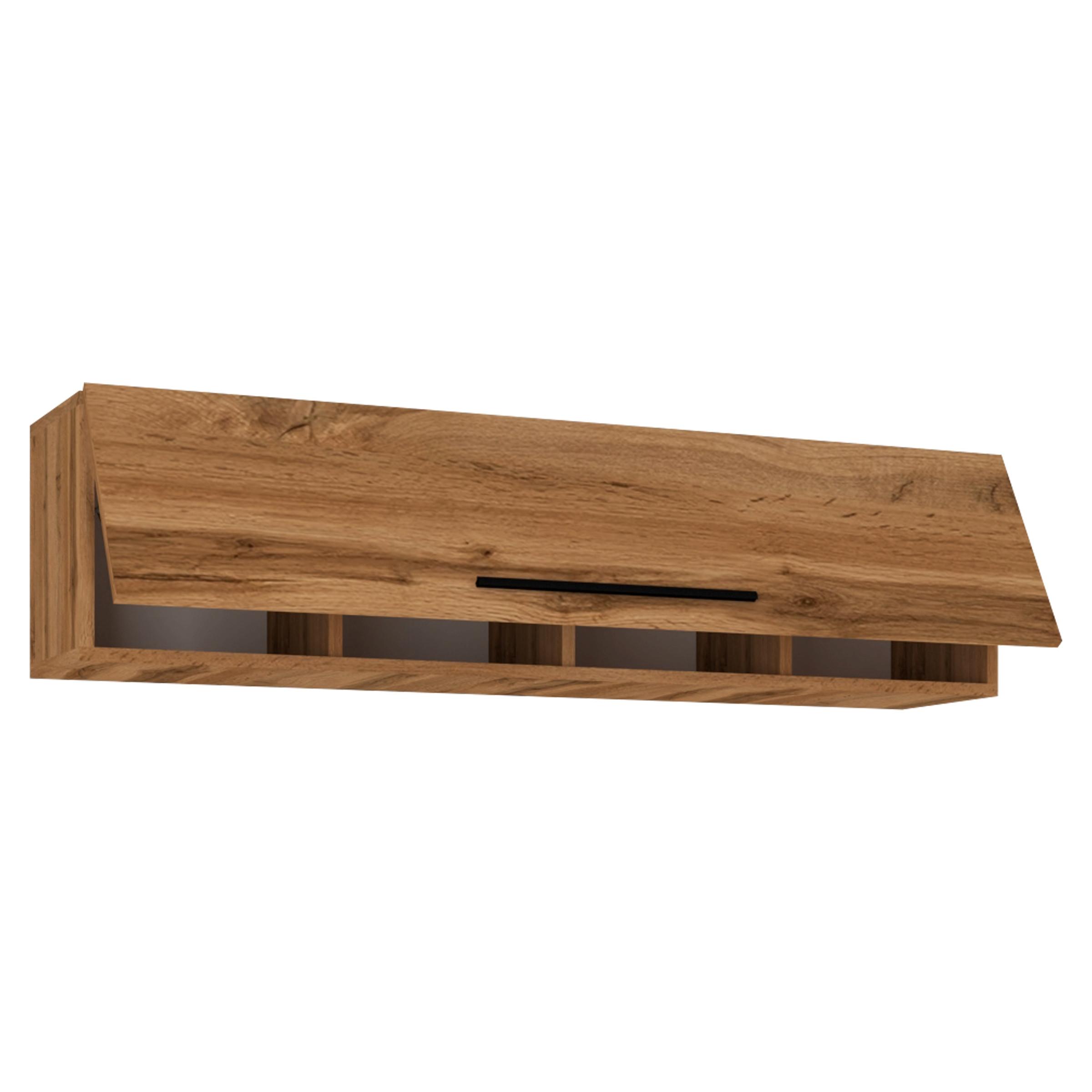 Stenski Regal Arila Xl, Hrast - črna/medeni hrast, Moderno, kovina/leseni material (115/30/30cm) - MID.YOU