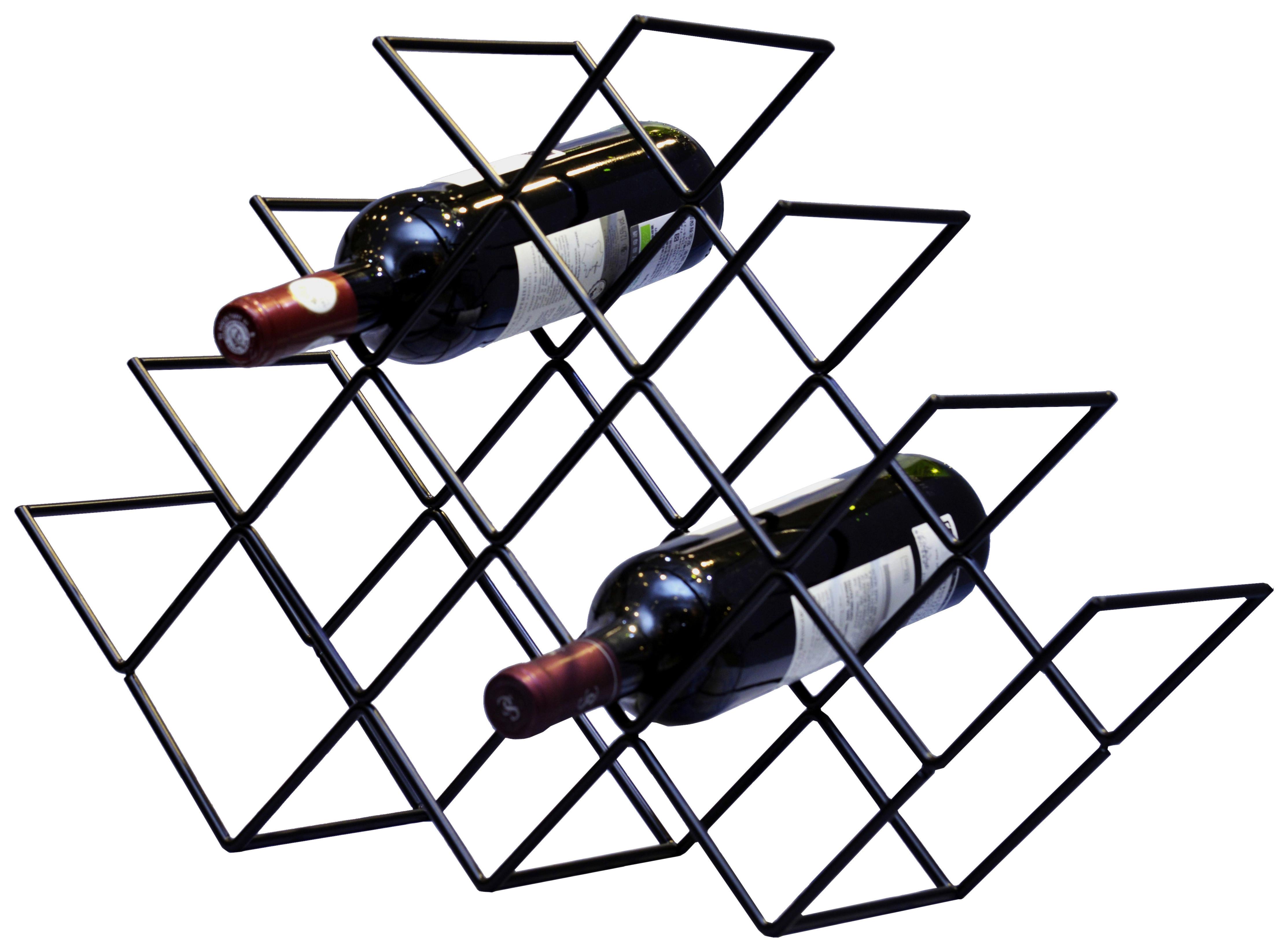 Etajeră pentru sticle de vin FLORENZ - negru, Modern, metal (57/36/14cm) - Modern Living
