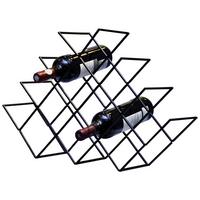 Etajeră pentru sticle de vin FLORENZ - negru, Modern, metal (57/36/14cm) - Modern Living