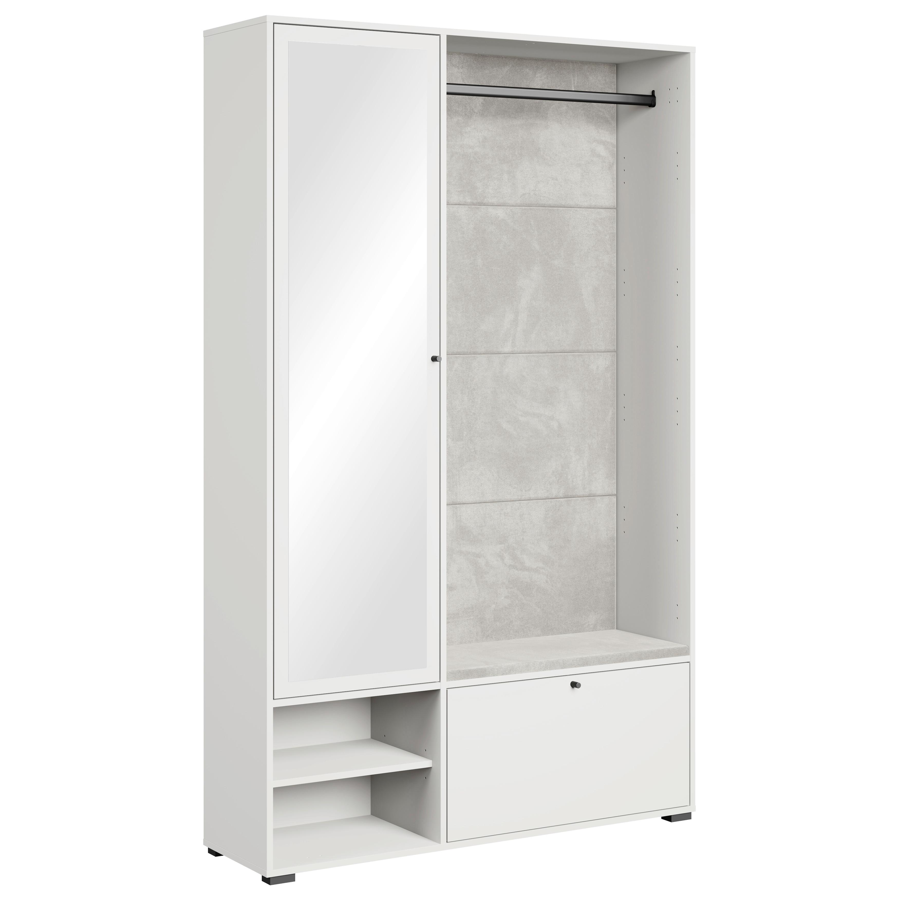Ansamblu De Hol Dino - alb, Basics, material pe bază de lemn (117,3/190/33cm) - P & B