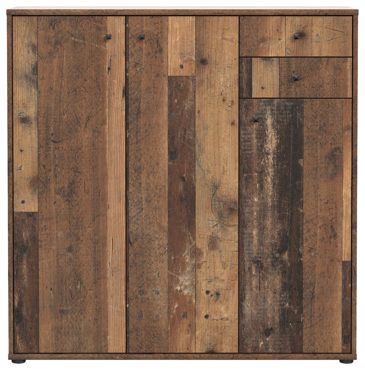 Komoda Tempra 2, Rjava - temno rjava/sivorjava, Design, leseni material (108,8/111,1/34,8cm)