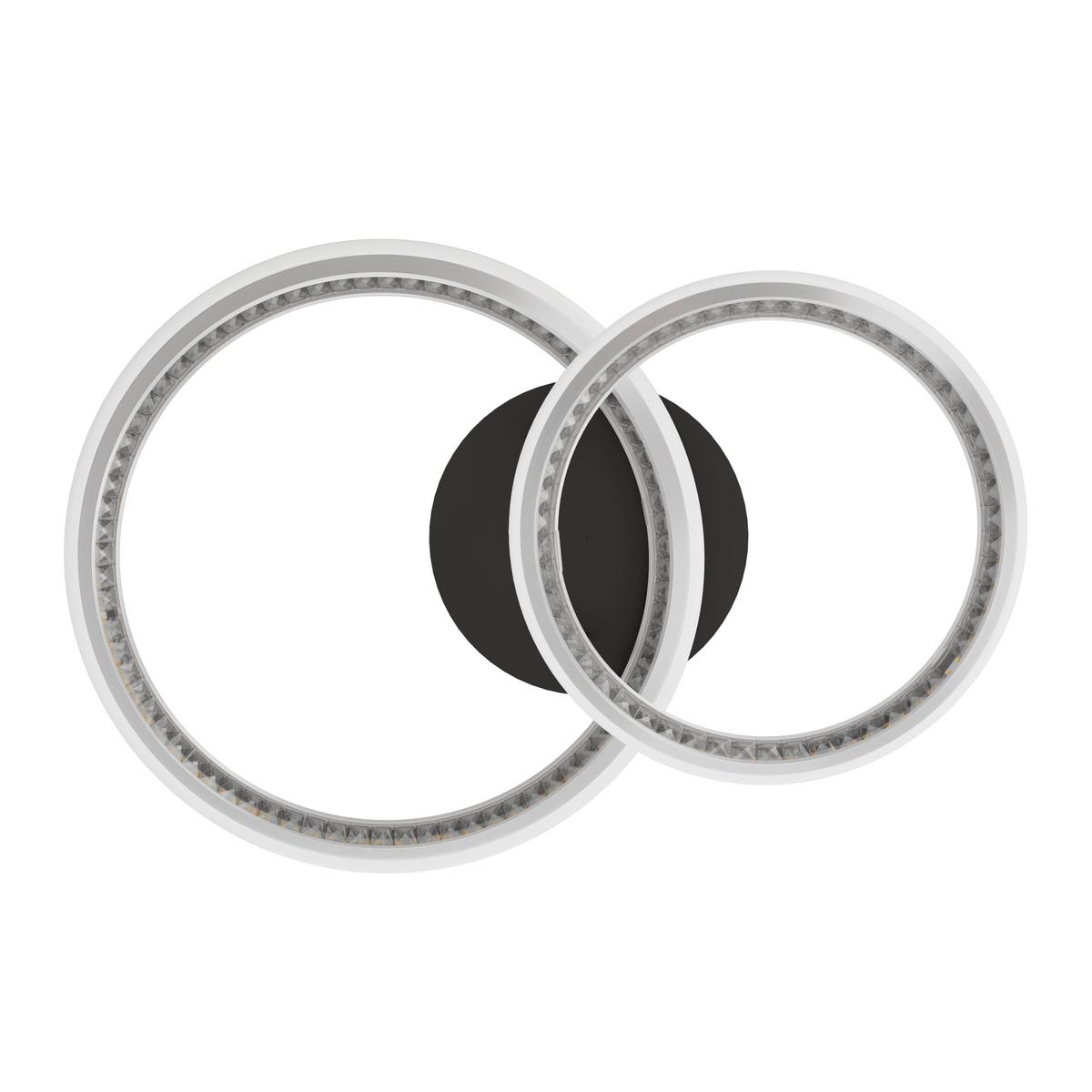 LED-DECKENLEUCHTE 67329-50 ALAINA - Opal/Grau, Design, Kunststoff/Metall (75/50/14cm) - Globo