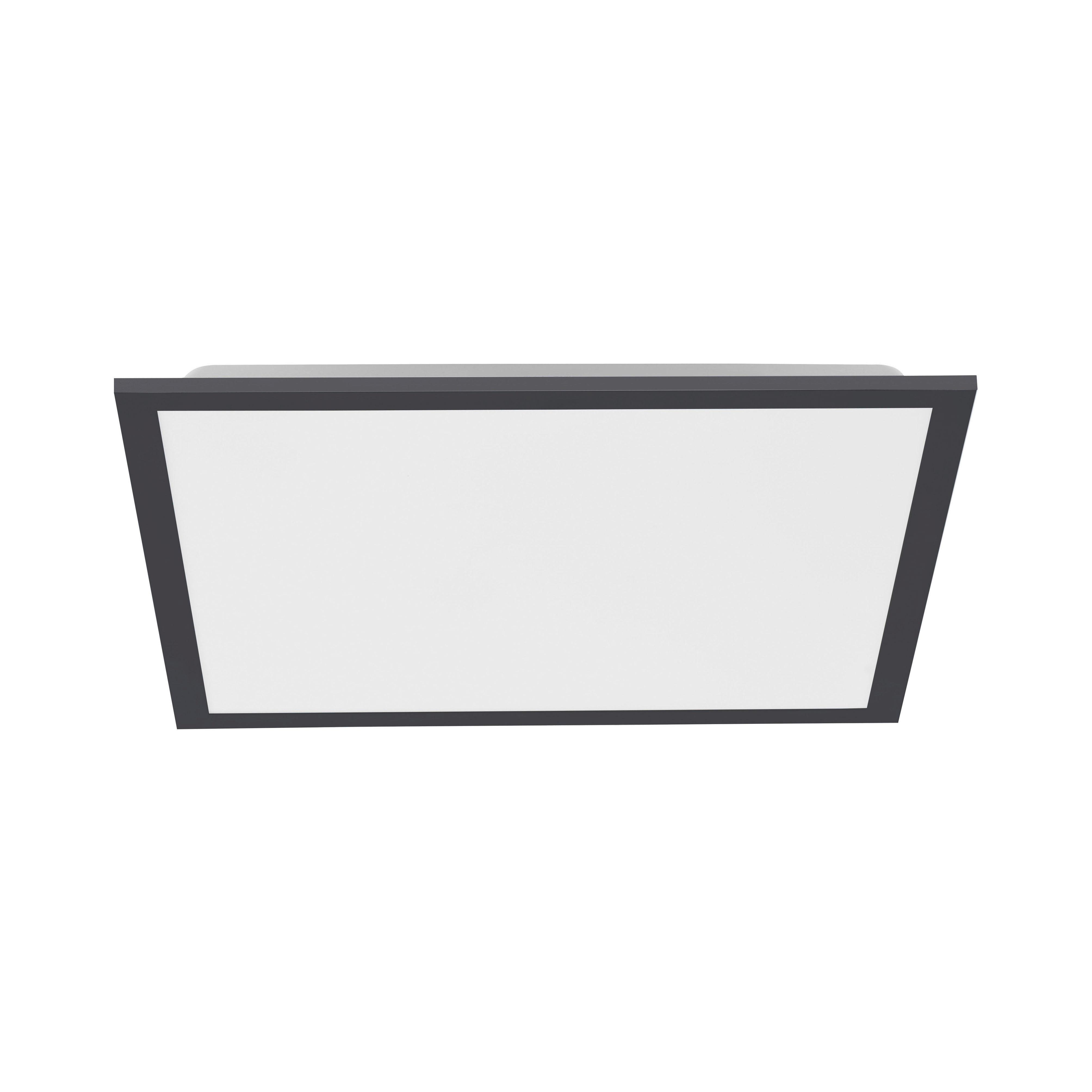 LED-Deckenleuchte Flat max. 23,5 Watt - Schwarz, Basics, Kunststoff/Metall (44,5/44,5/7cm)
