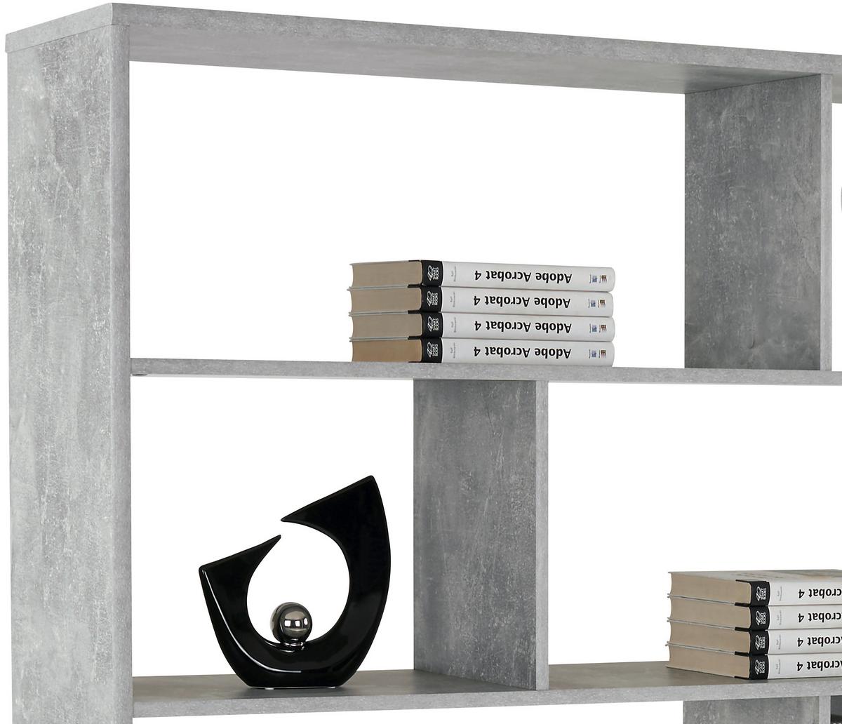 Etajeră Meggy - alb/gri, Modern, material pe bază de lemn (140/184/32cm) - Modern Living
