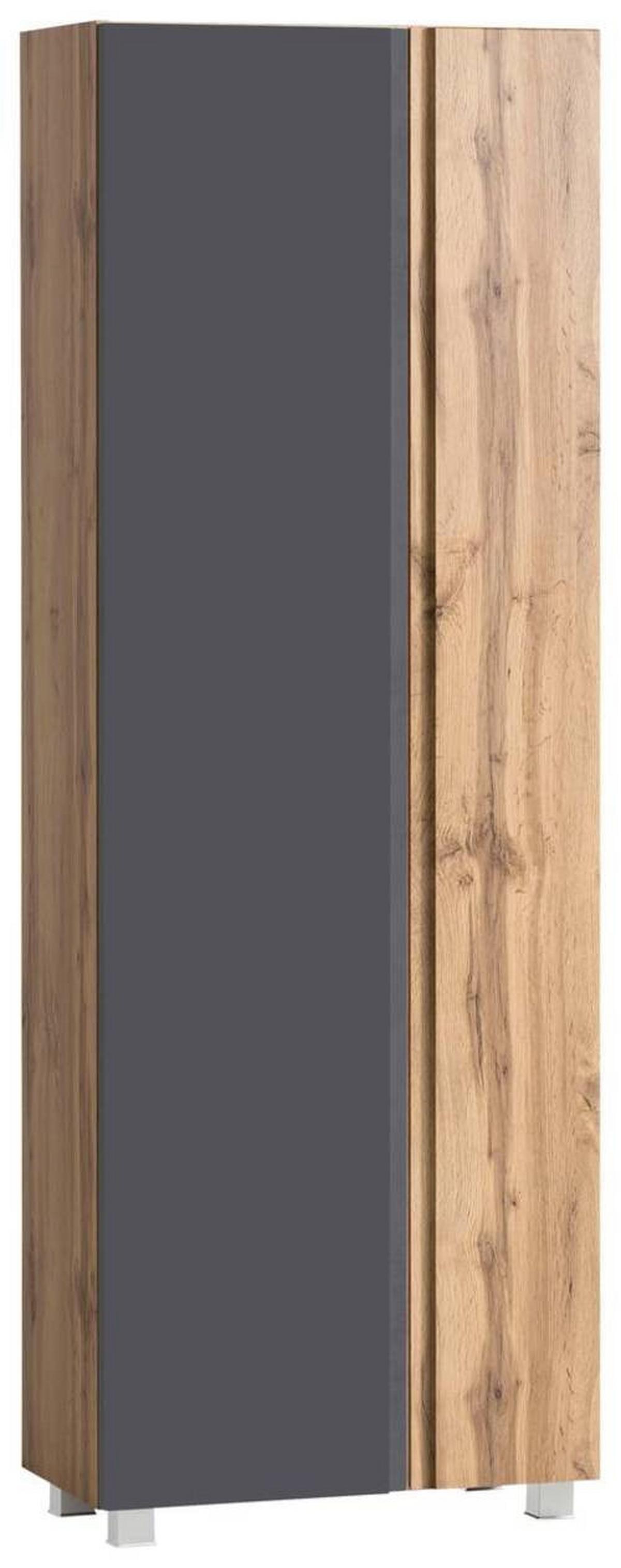 Hochschrank Varese ca. 65x180 cm Grau/Eiche - Eiche Wotan/Grau, MODERN, Holzwerkstoff (65/180/35cm) - Held
