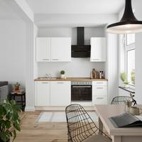 Küchenleerblock Touch High o. Geräte Weiß - Edelstahlfarben/Eichefarben, MODERN, Holzwerkstoff/Metall (210cm) - Nobilia