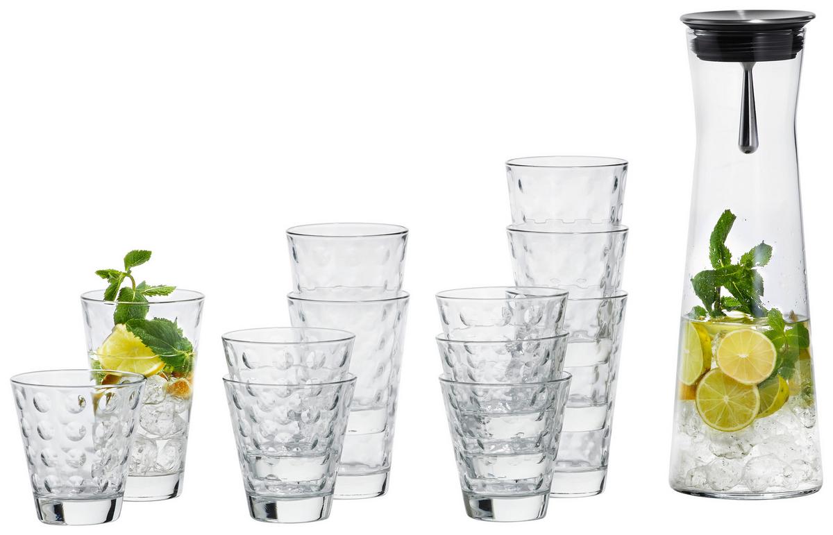 KOMPLET SZKŁA STOŁOWEGO 012855 - przezroczysty, Basics, szkło - Leonardo